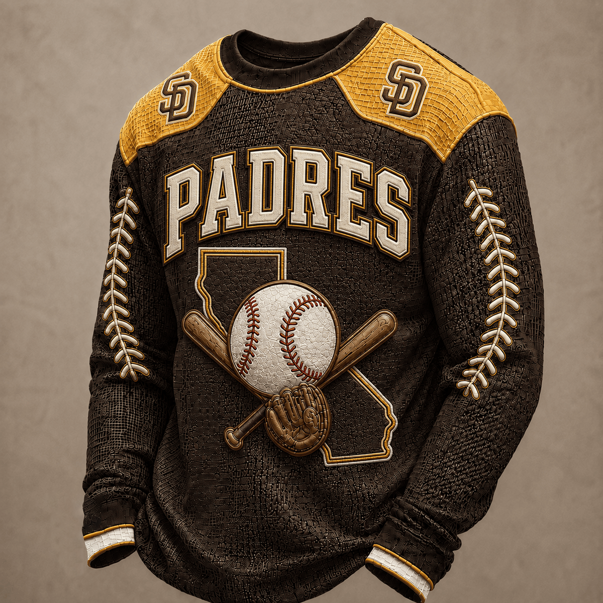 SD X Premium MLB Vintage Baseball Stitch Sweatshirt