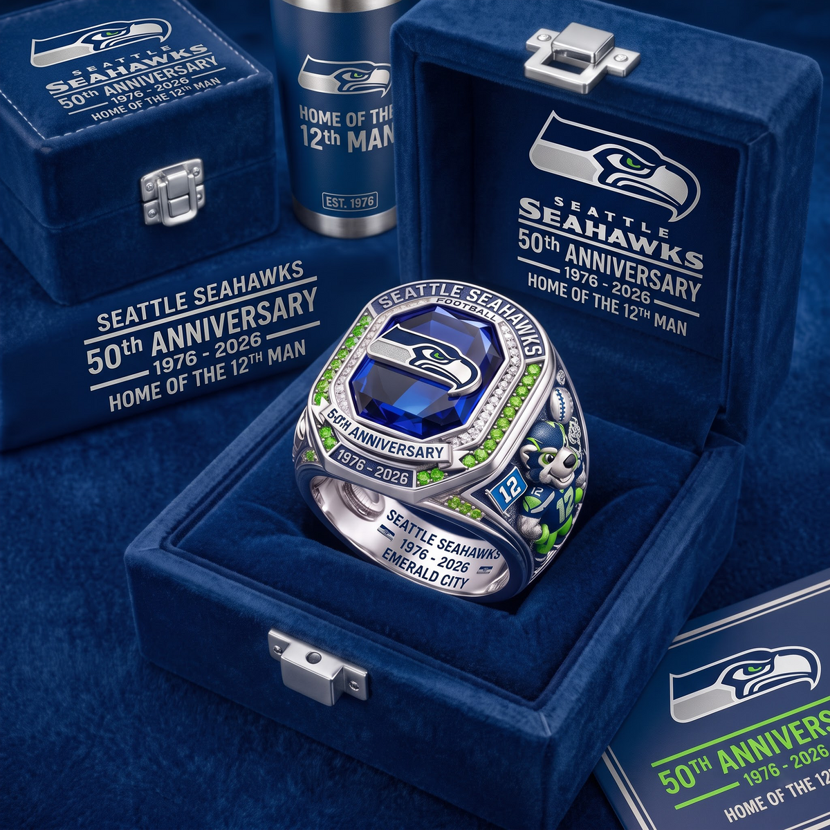 SEA X Custom NFL Team Anniversary Collector's Ring Set