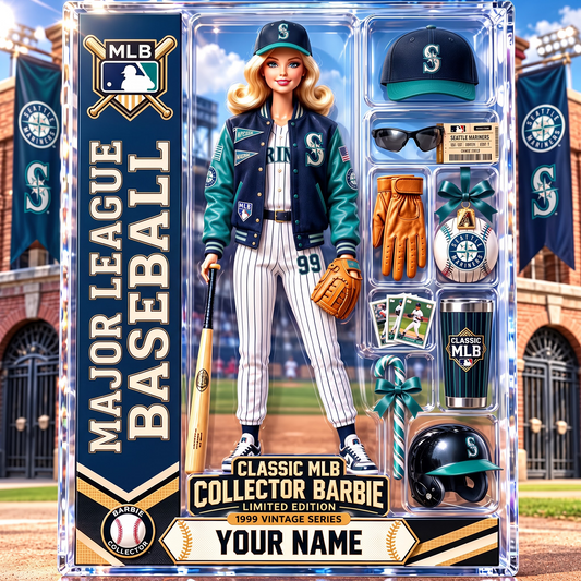 SEA X Personalized Classic MLB Collector Barbie Acrylic Block Plaque