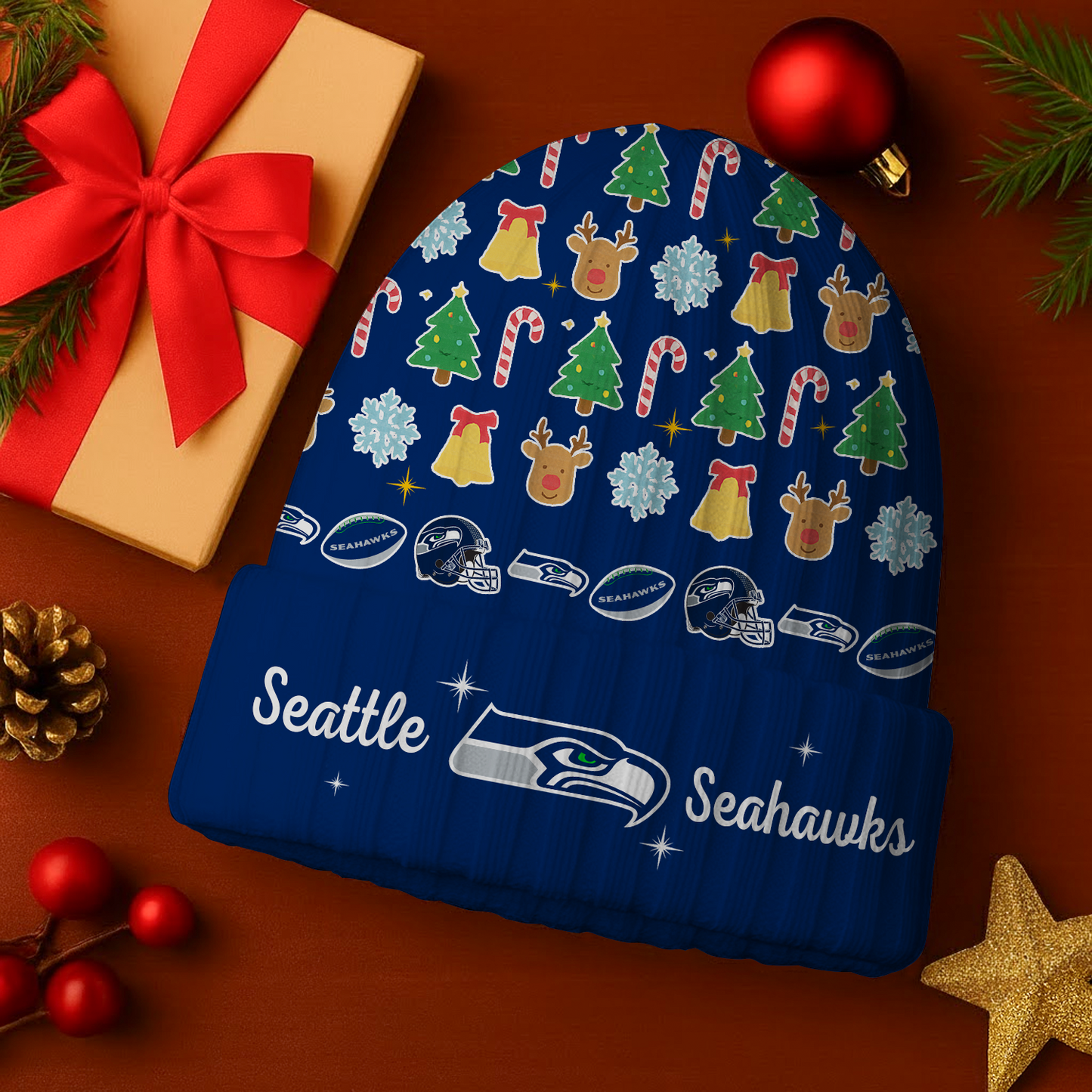 SEA x NFL Christmas Beanie DatND DVT