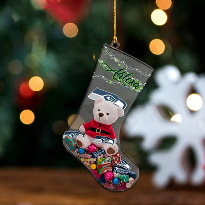 SEA x NFL Christmas Personalized Acrylic Ornament DatND DVT