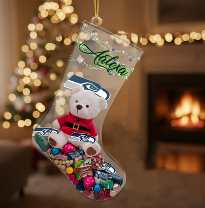 SEA x NFL Christmas Personalized Acrylic Ornament DatND DVT