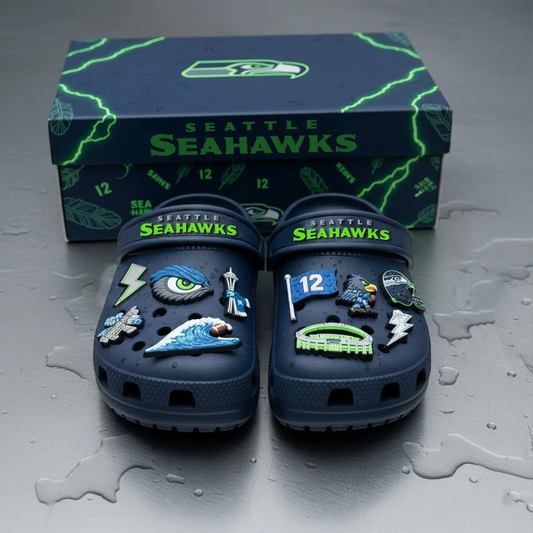 SEA x NFL Premium Crocs Clogs Shoes DATND TANTD