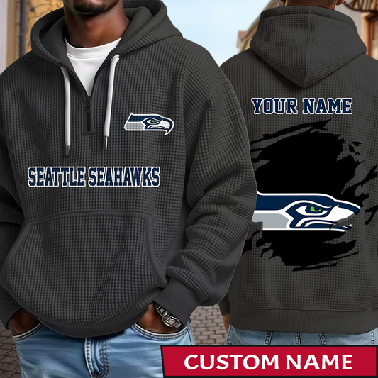 SEA x NFL Waffle Half Zip Hoodie DATND TANTD