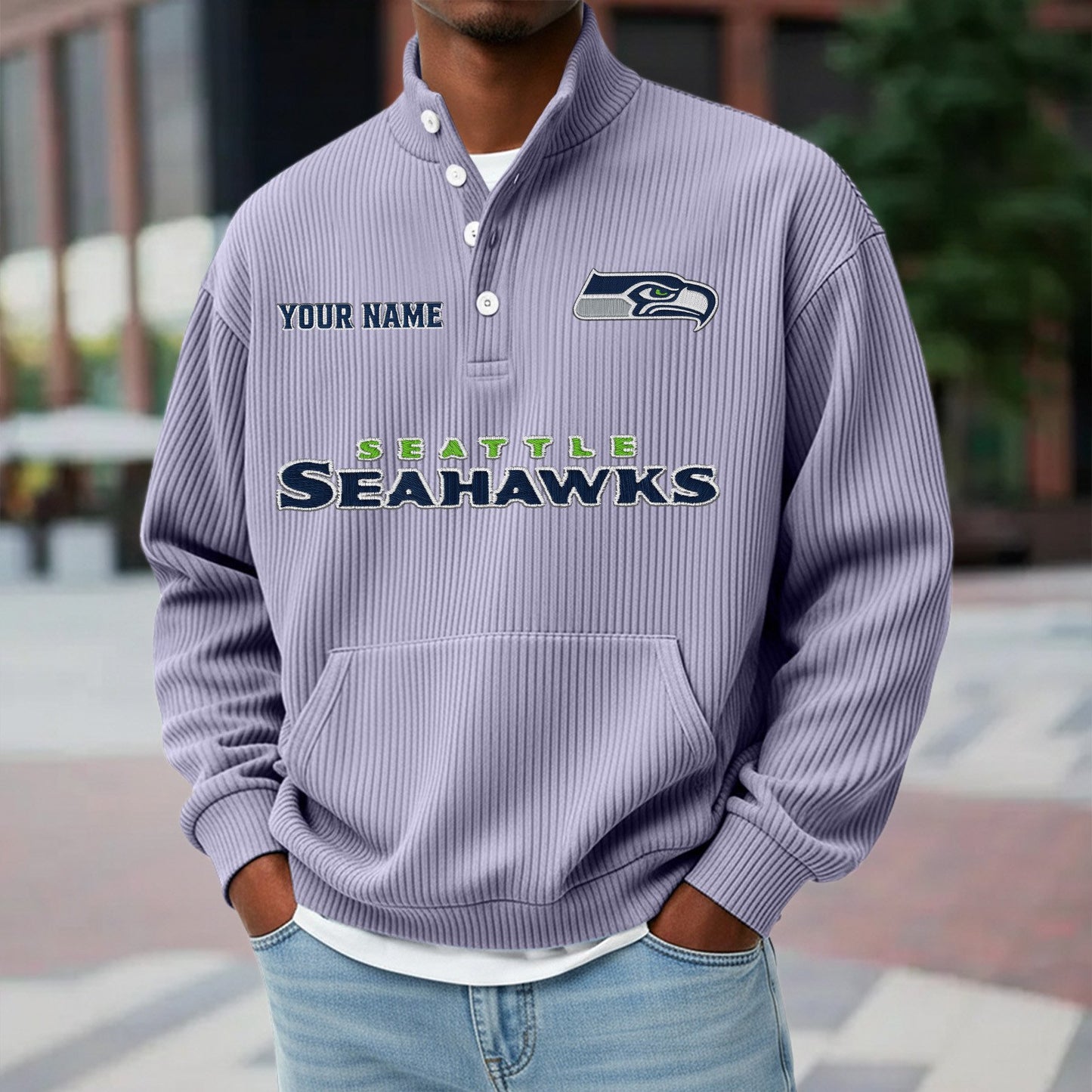 SEA x NFL Waffle High Neck Long Sleeved Sweatshirt DATND TANTD 221125
