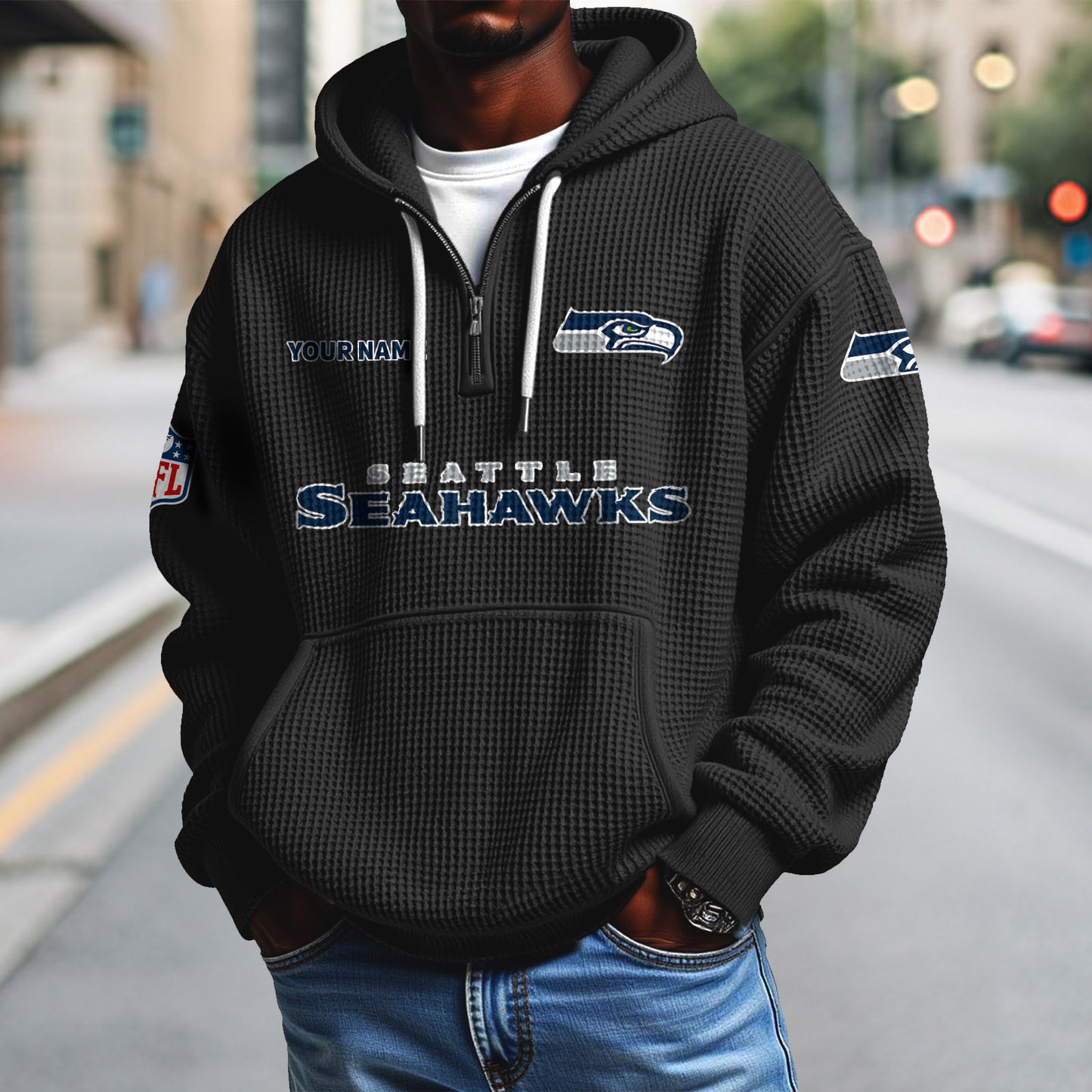 SEA x NFL Waffle Hoodie DatND DVT