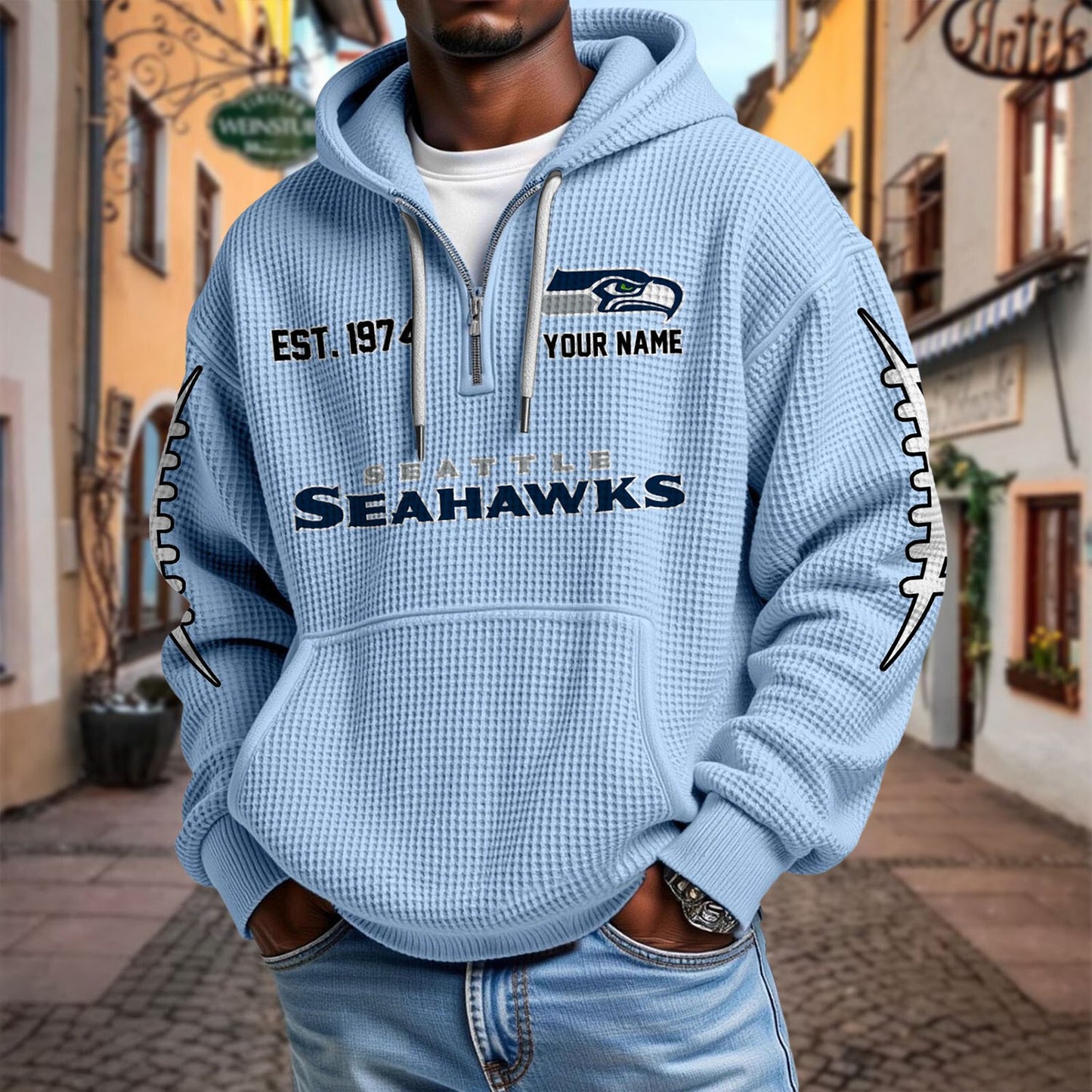 SEA x NFL Waffle Hoodie DatND DVT