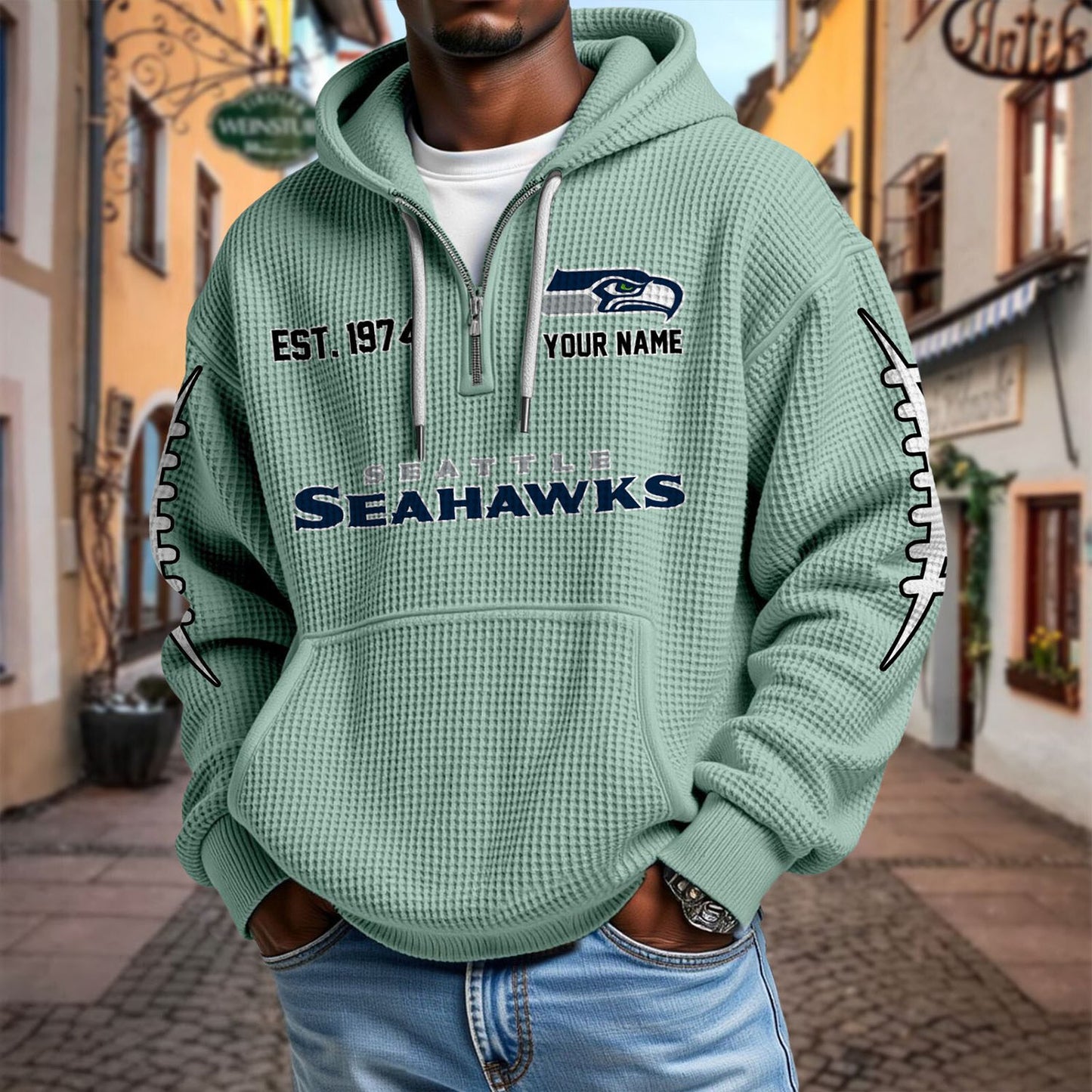 SEA x NFL Waffle Hoodie DatND DVT