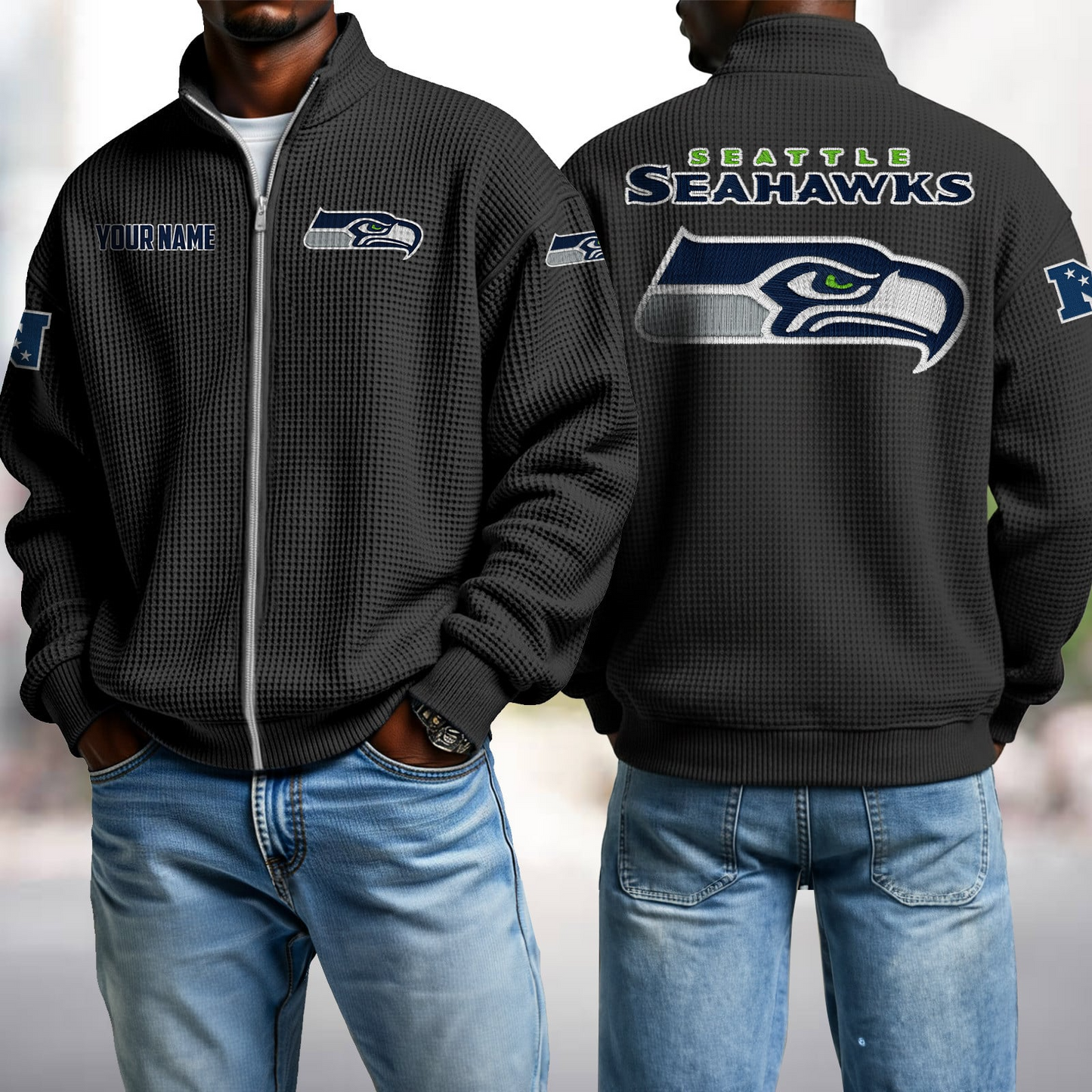 SEA x NFL Waffle Zip-Up Sweatshirt DatND DVT