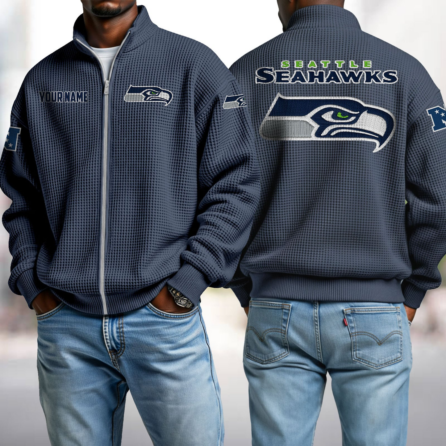 SEA x NFL Waffle Zip-Up Sweatshirt DatND DVT