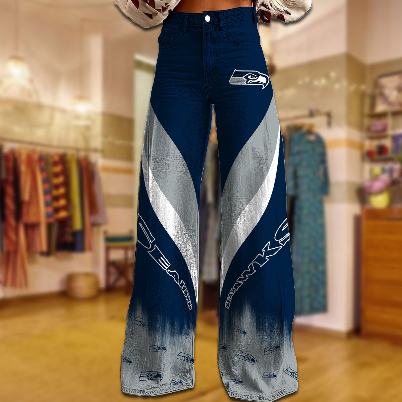 SEA x NFL Women's Casual Wide Leg Pants DATND TANTD 281025