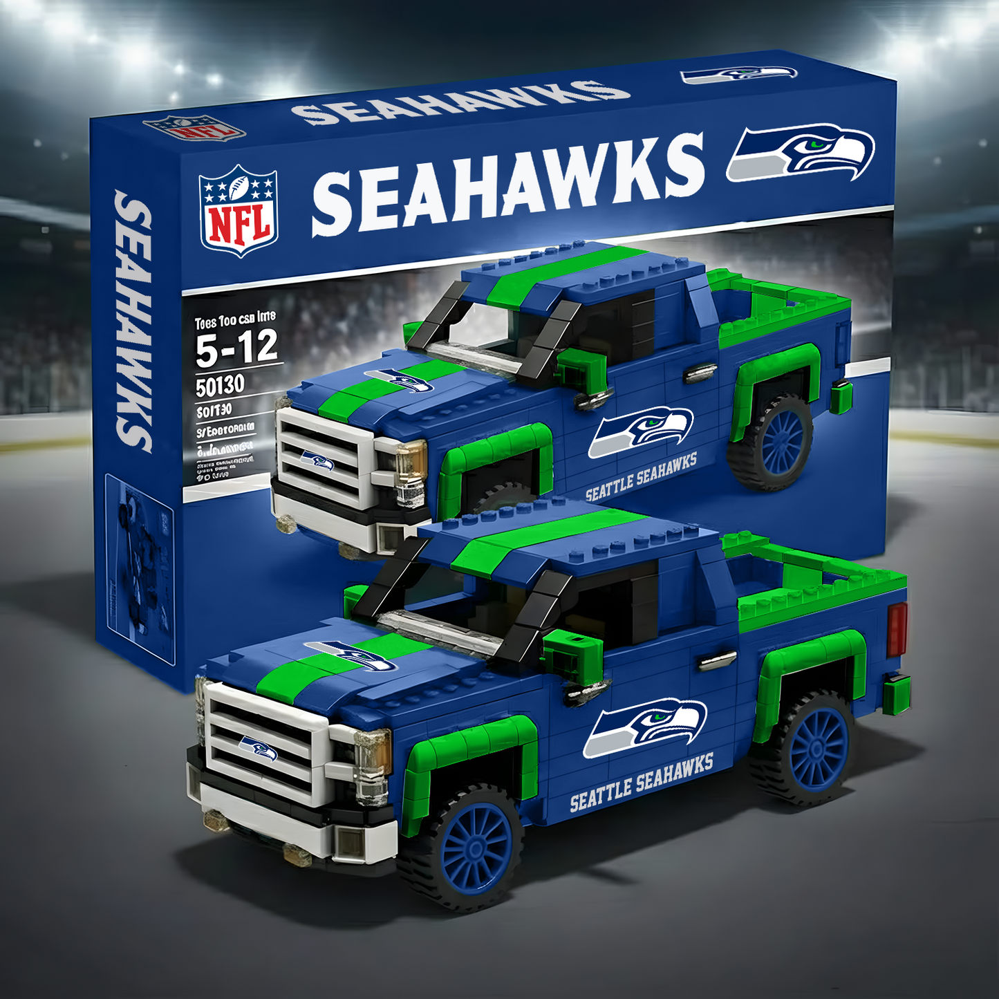 SEA X NFL 3D Racing Truck Model Building Block Set 0212 NAK NHT