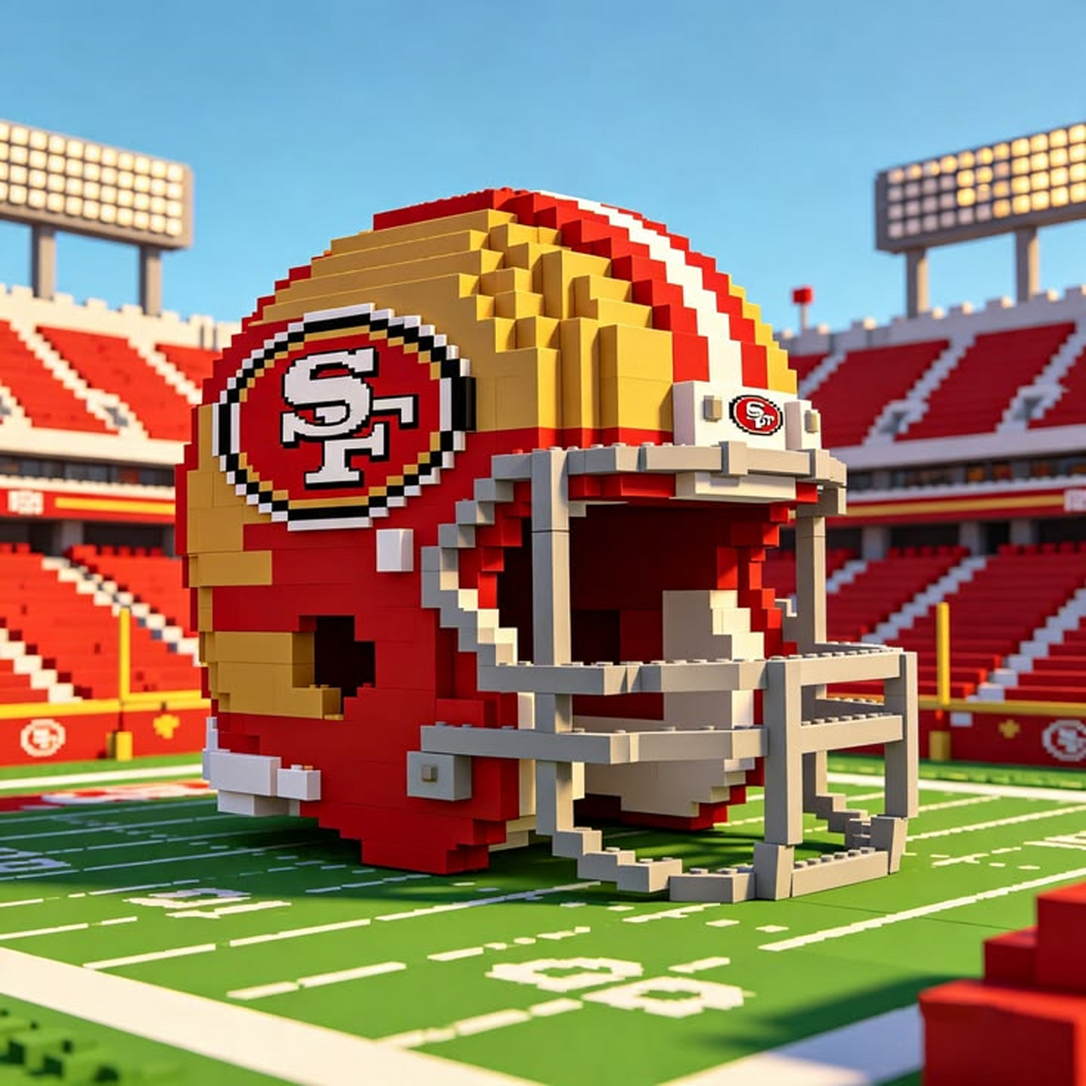 SF X Custom NFL Game Day Football Helmet Building Block Set