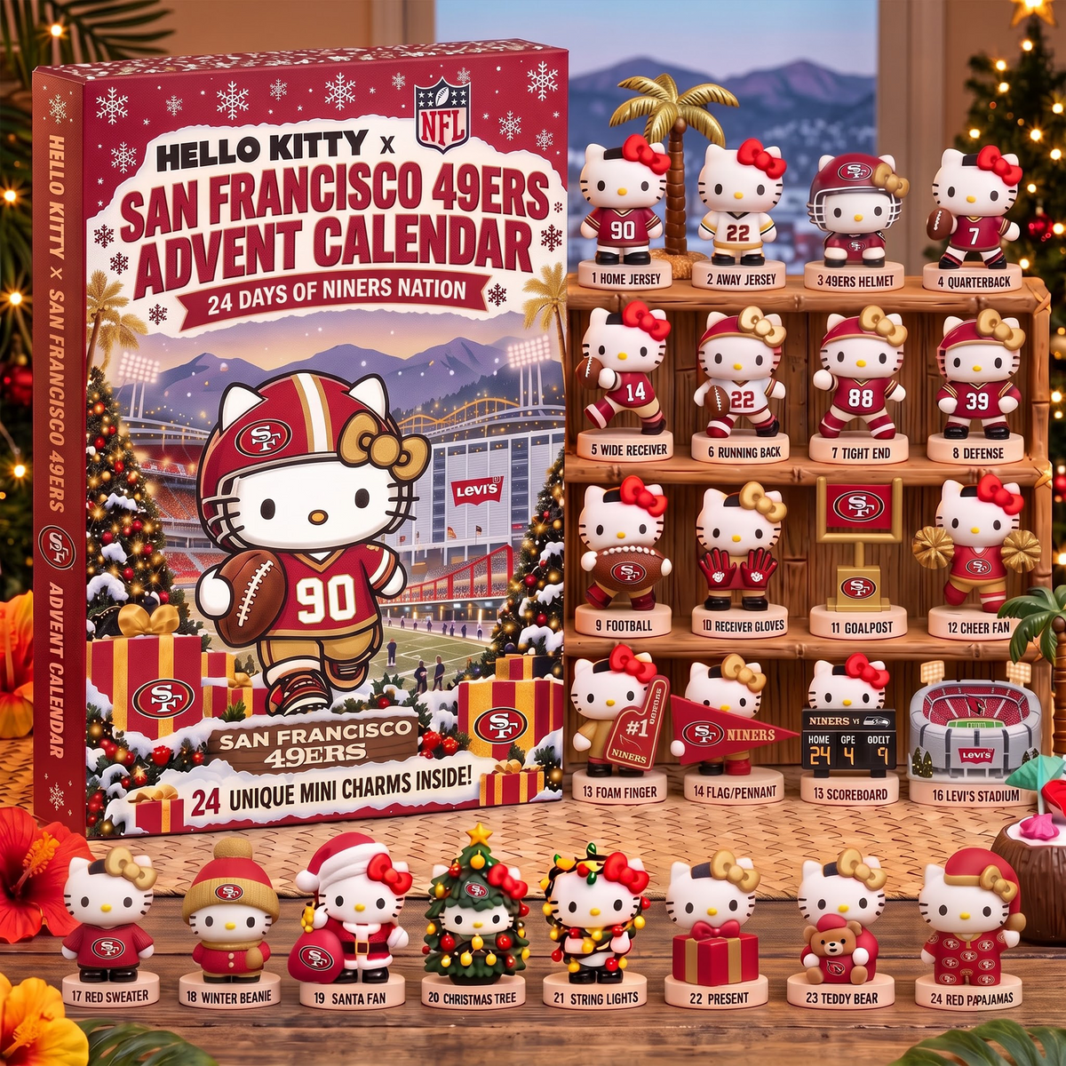 SF X Hello Kitty x NFL Christmas Advent Calendar - 24 Days Mini Figure Gift Set
