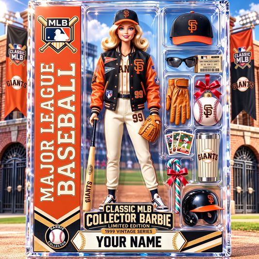SF X Personalized Classic MLB Collector Barbie Acrylic Block Plaque