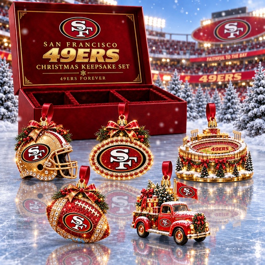 SF x NFL Christmas KICKOFF Personalized Set 5 Acrylic Ornament