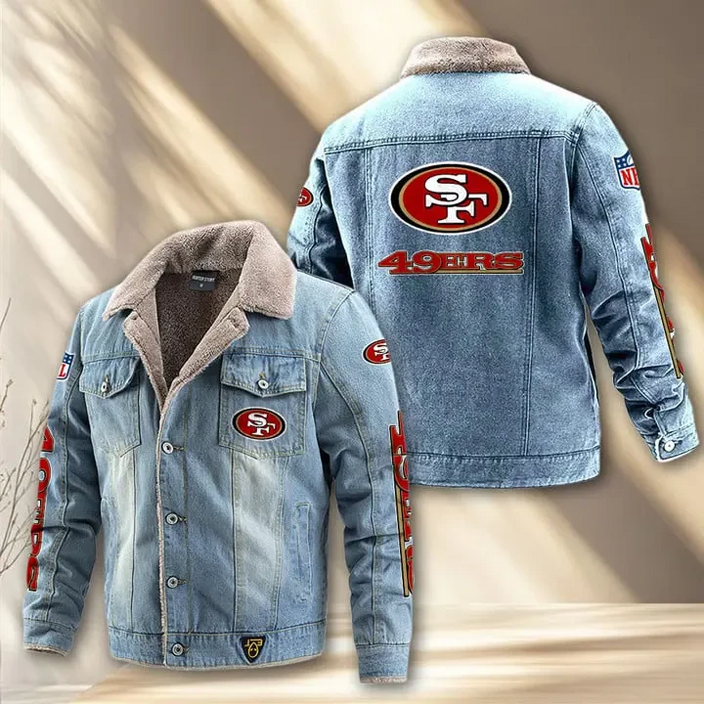 SF x NFL Fleece Lined Denim Jacket DatND DVT