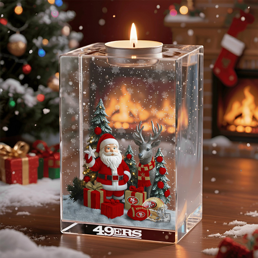 SF x NFL Personalized Christmas Crystal Candle Holder 2211 DatND DVT