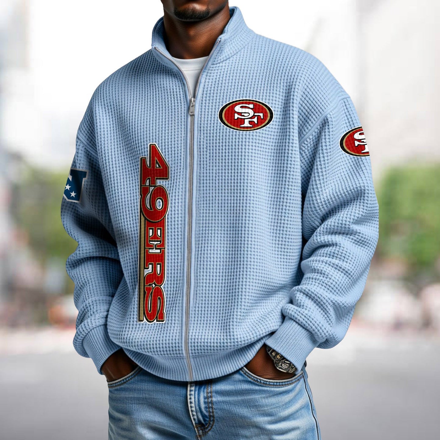 SF x NFL Waffle Zip-Up Sweatshirt DATND TANTD