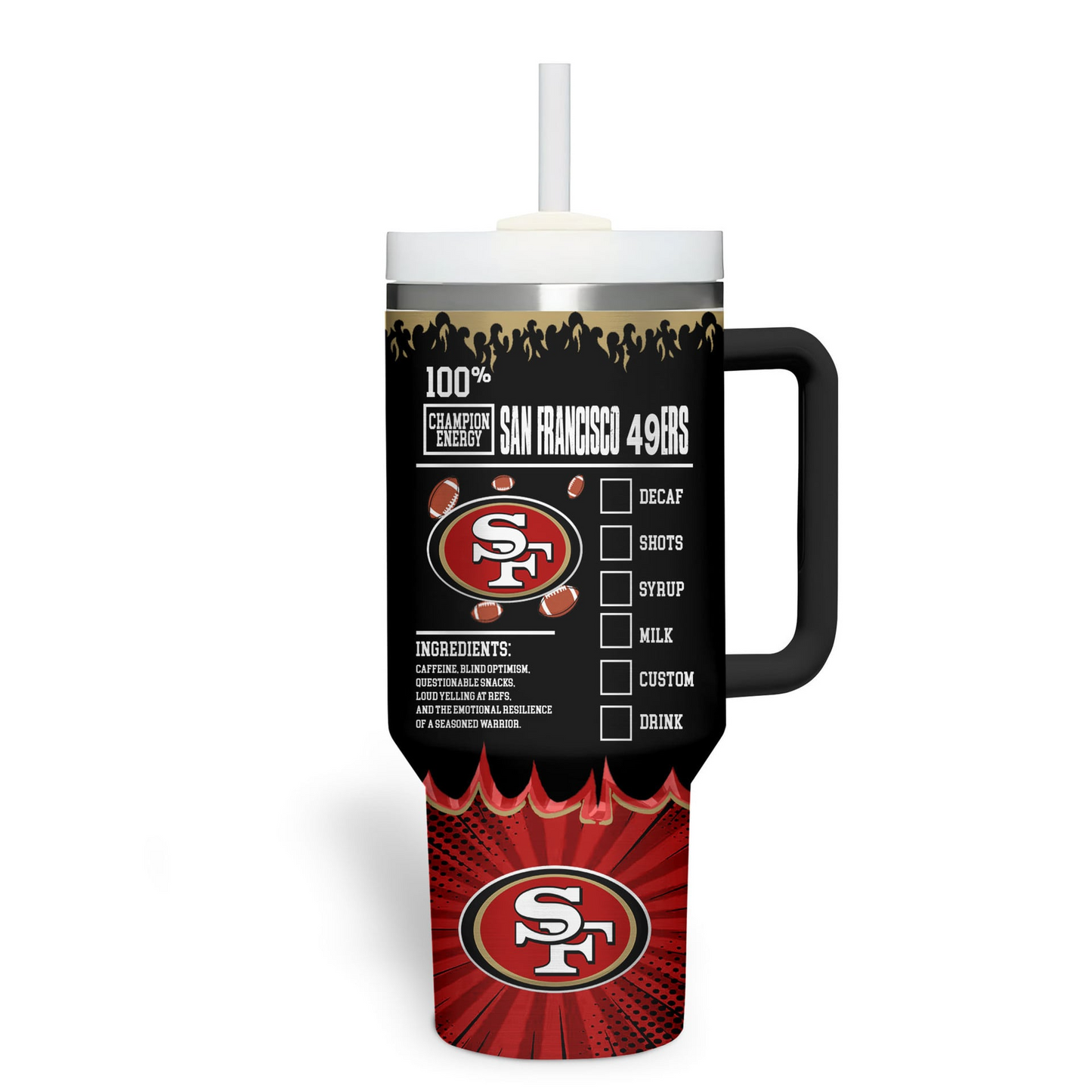 SF49 Premium NFL Champion Energy Tumbler 40oz DDT CTND
