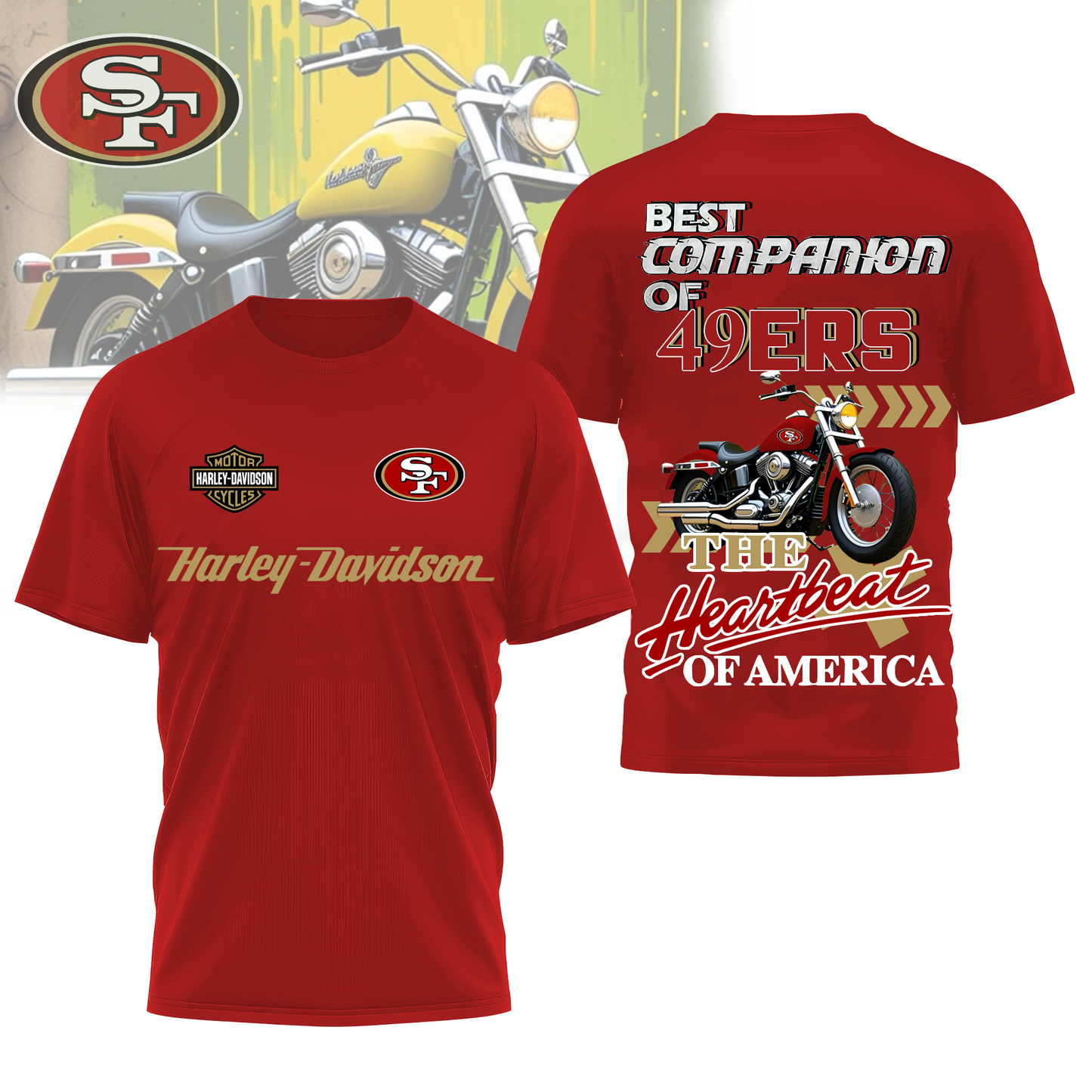SF49 Premium NFL HL Motorcycle 3D Shirt DDT CTND