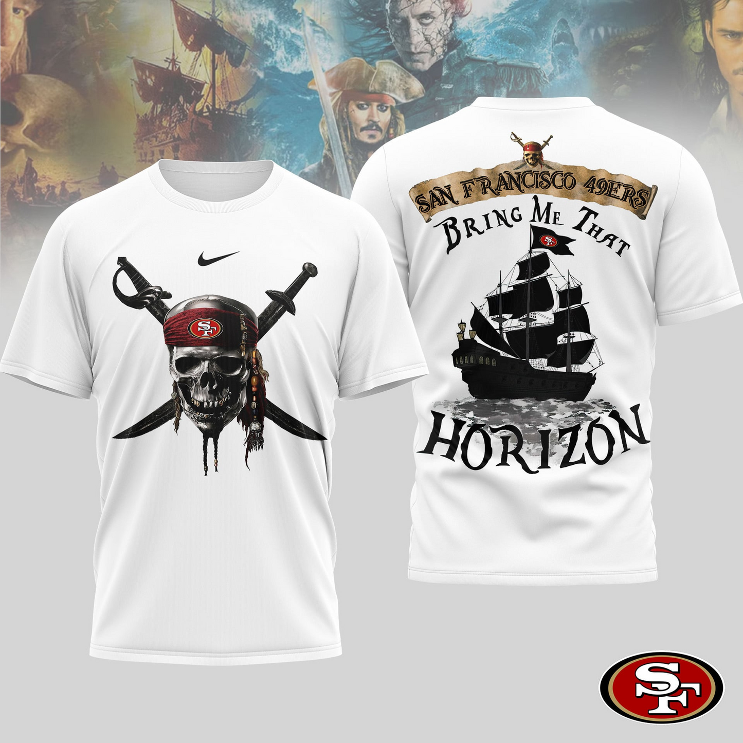 SF49 Premium NFL Pirates Of The Caribbean 3D Shirt DDT NTL