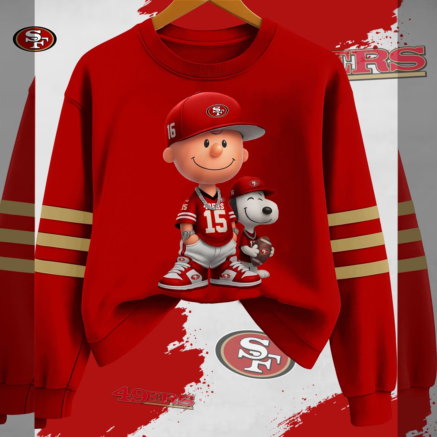 SF49 x NFL Charlie Brown And SNP Sweatshirt DDT HLPHUONG