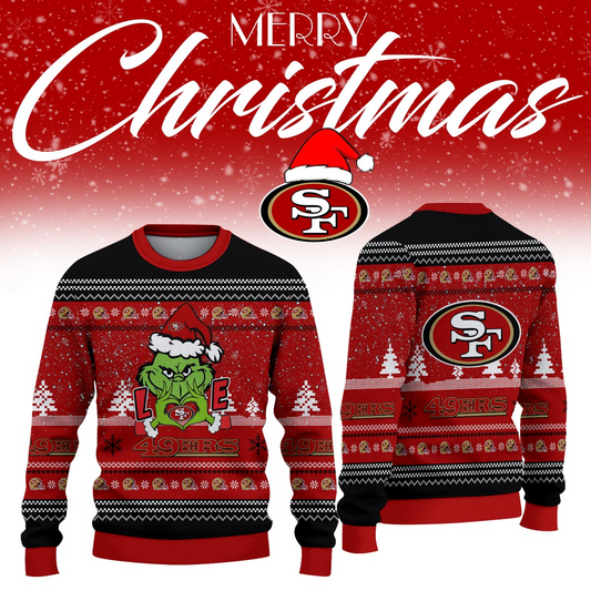 SF49 x NFL Love Football Ugly Christmas Sweater DDT NTL