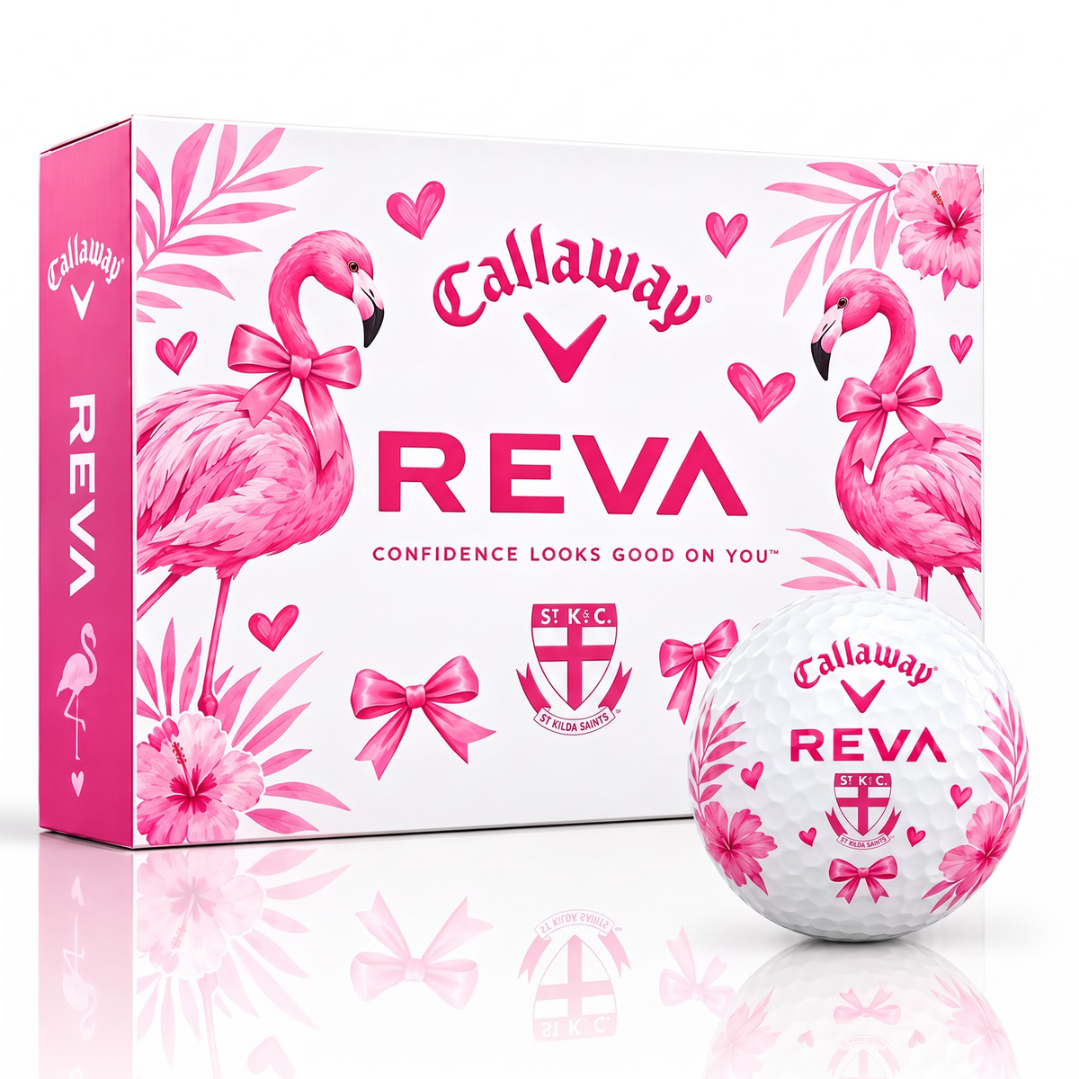 STK X Callaway REVA AFL Tropical Pink Bow Golf Ball Set for Her
