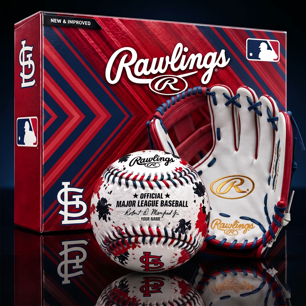 STL X PREMIUM MLB Personalized Baseball – Custom Name Edition