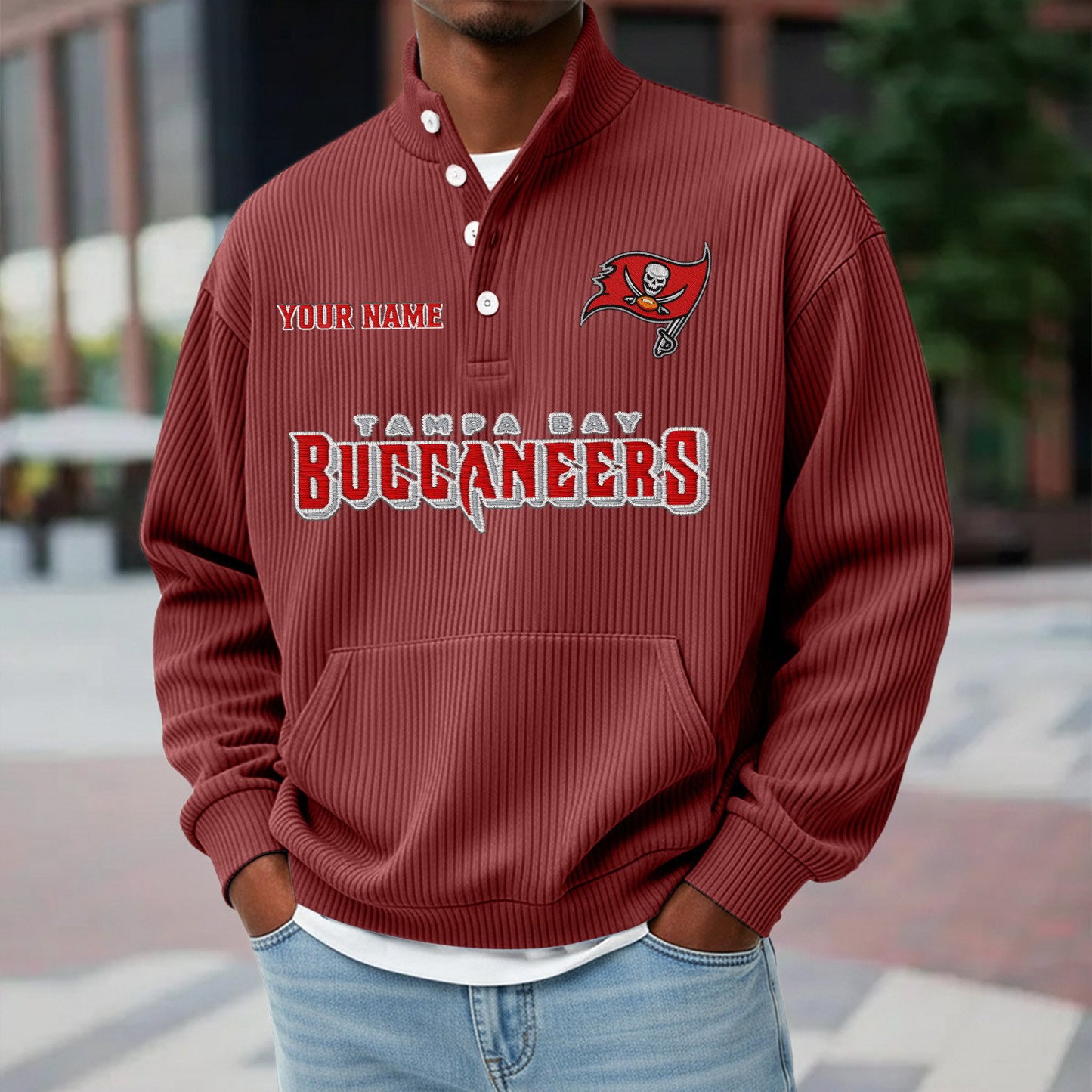 TB x NFL Waffle High Neck Long Sleeved Sweatshirt DATND TANTD 221125