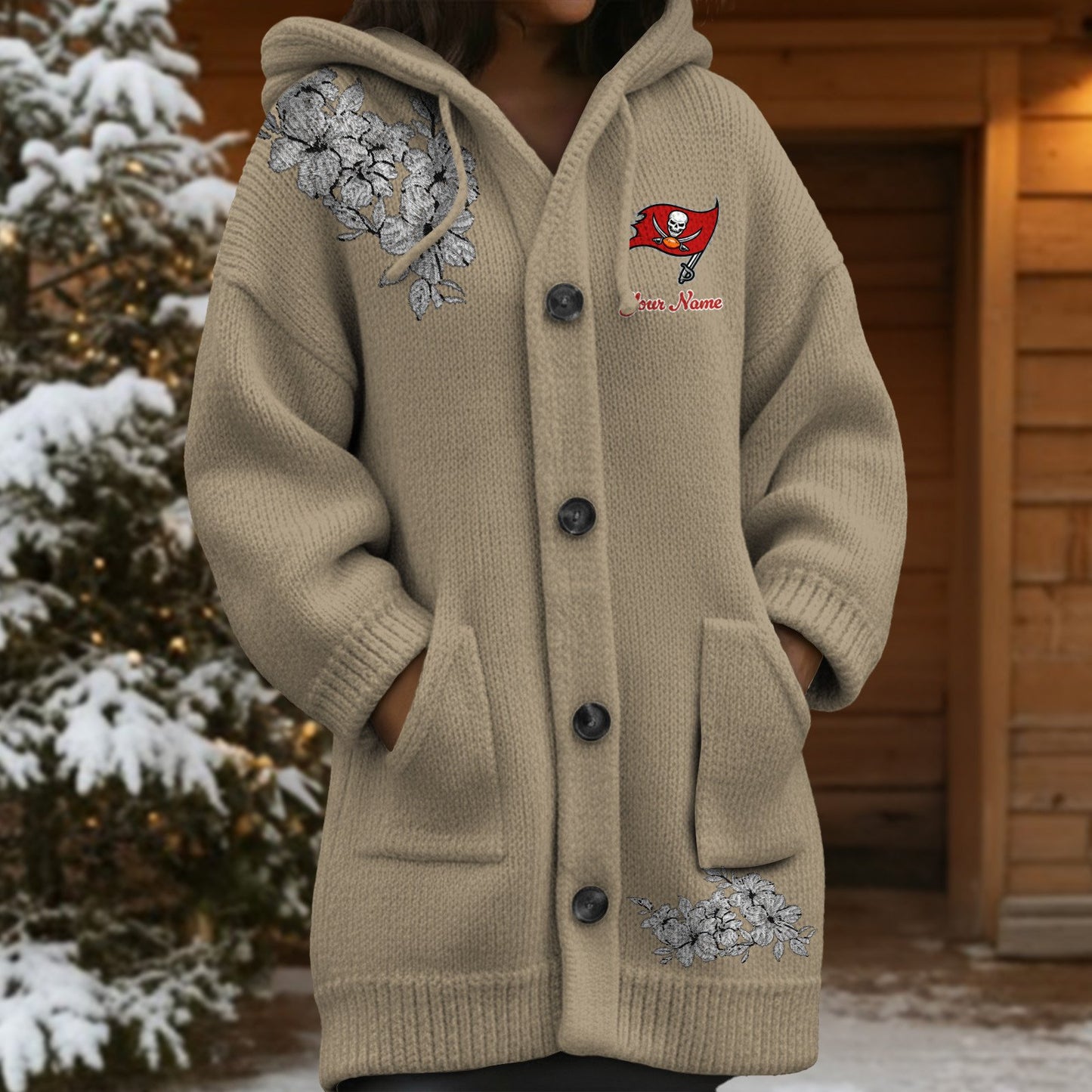 TB x NFL Women's Casual Knitted Hooded Cardigan DATND TANTD 211125