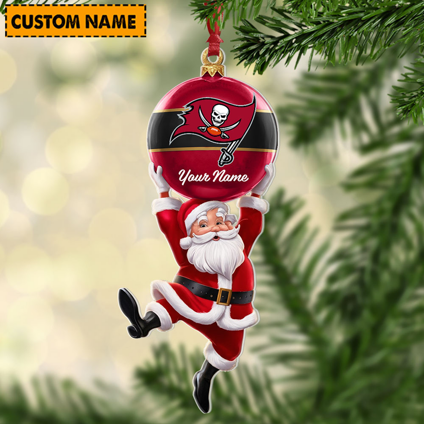 TB x Personalized NFL Acrylic Ornament Christmas DATND TANTD