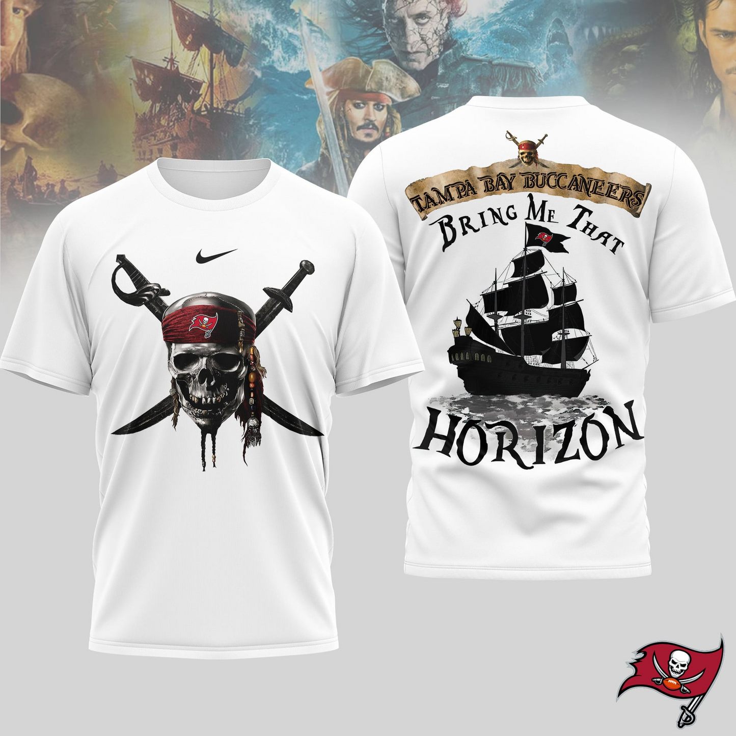 TBB Premium NFL Pirates Of The Caribbean 3D Shirt DDT NTL