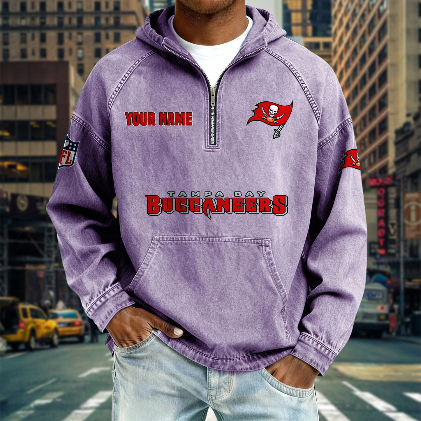 TBB x NFL Denim Long - Sleeved Hooded Sweatshirt DDT NTL