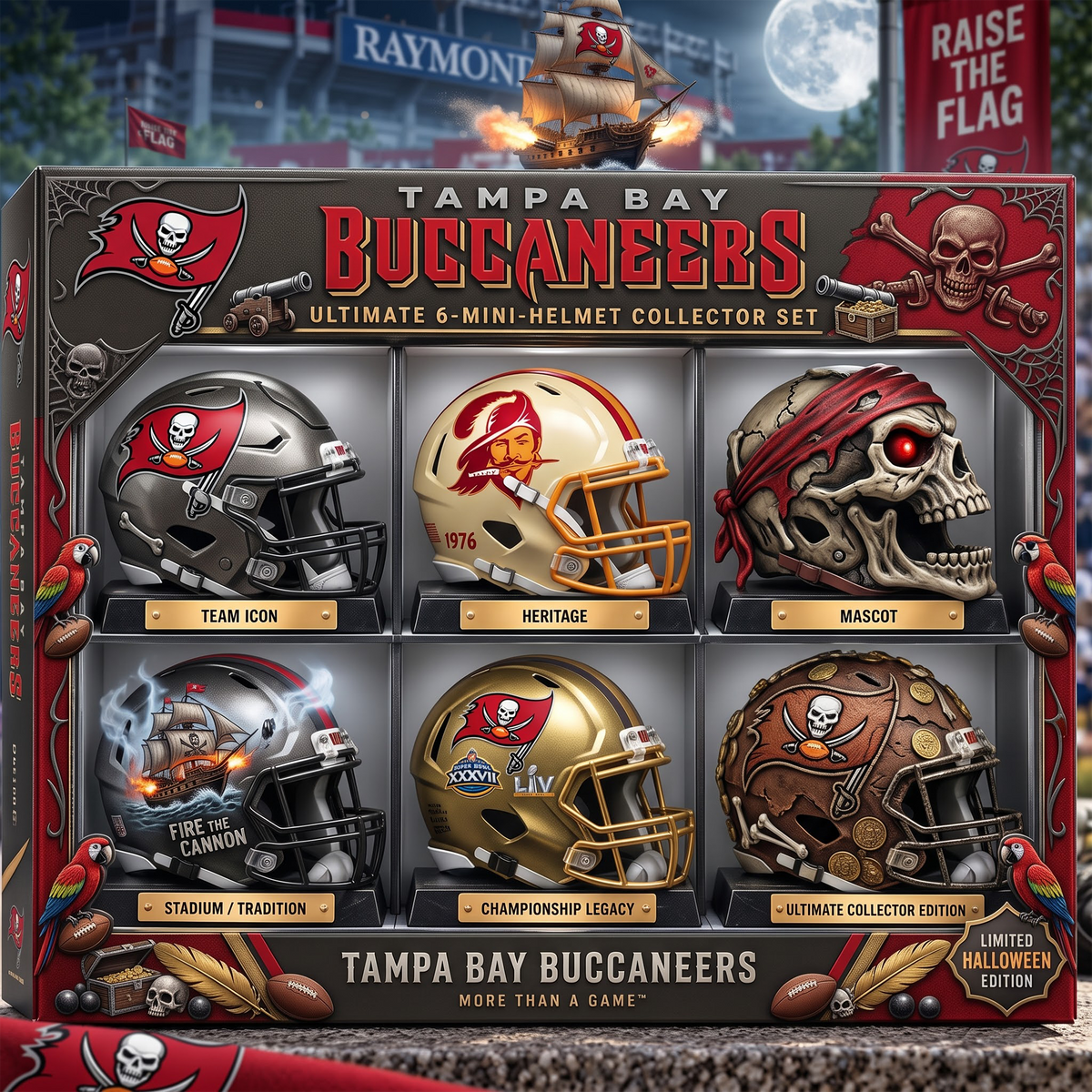 TBB x NFL Ultimate 6-Mini-Helmet Collector Set - Limited Halloween Edition