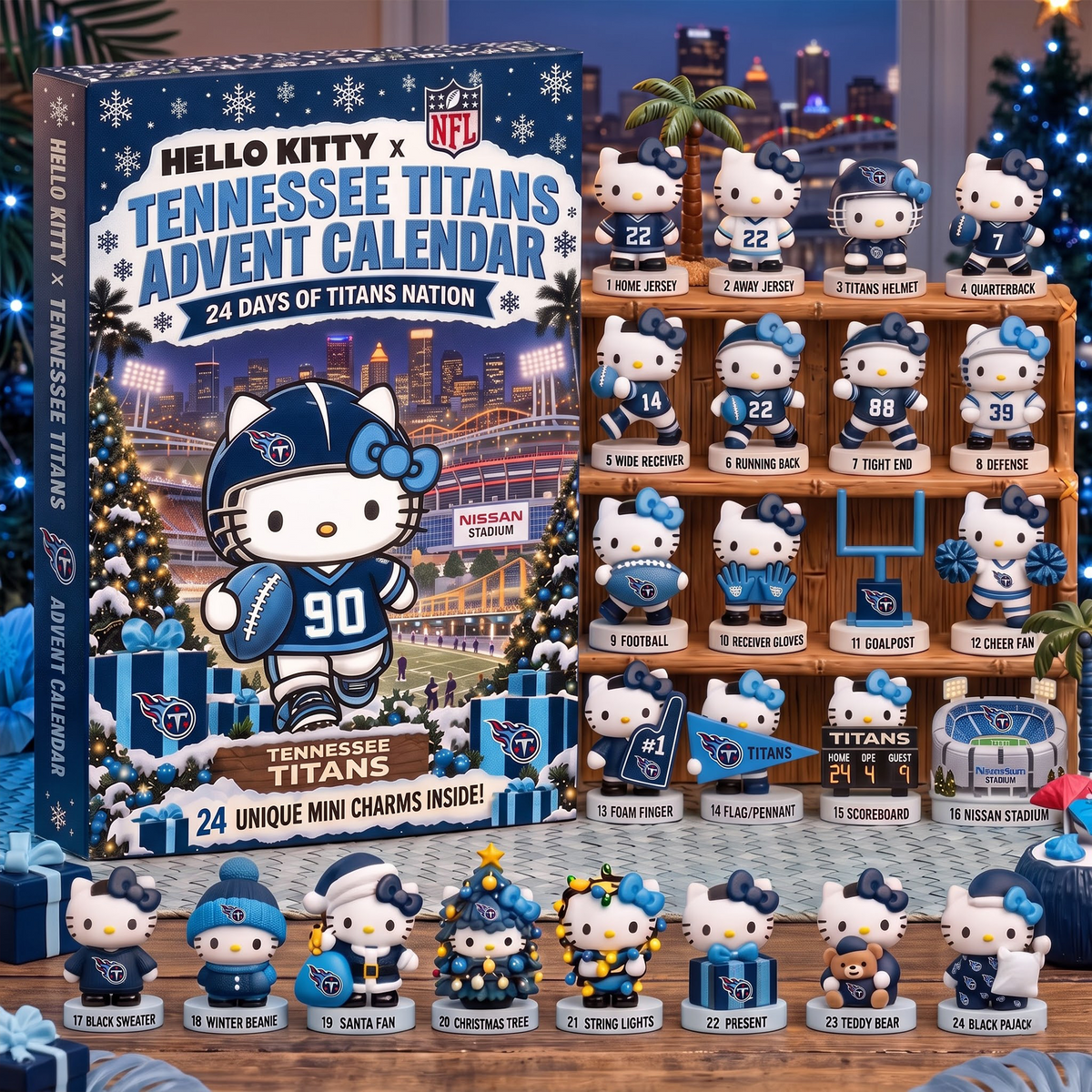TEN X Hello Kitty x NFL Christmas Advent Calendar - 24 Days Mini Figure Gift Set
