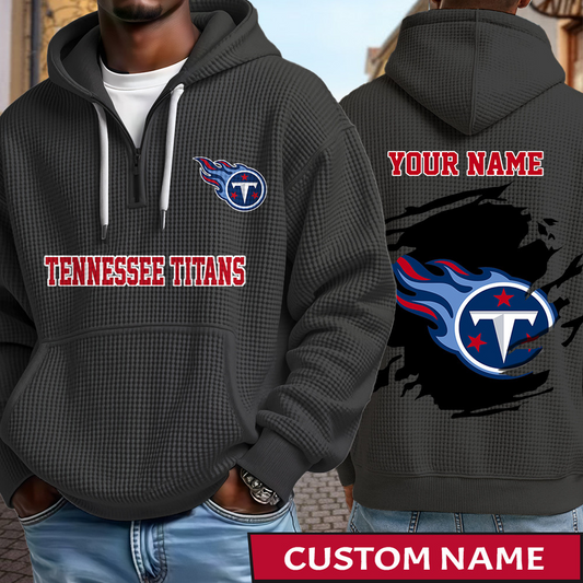 TEN x NFL Waffle Half Zip Hoodie DATND TANTD