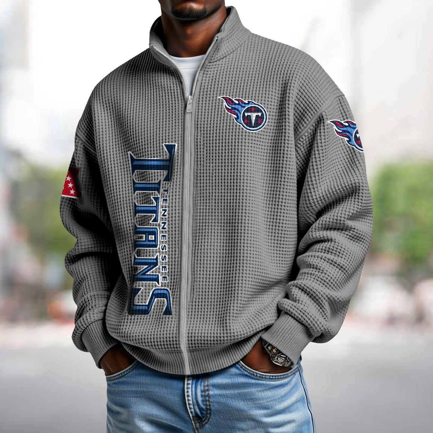 TEN x NFL Waffle Zip-Up Sweatshirt DATND TANTD