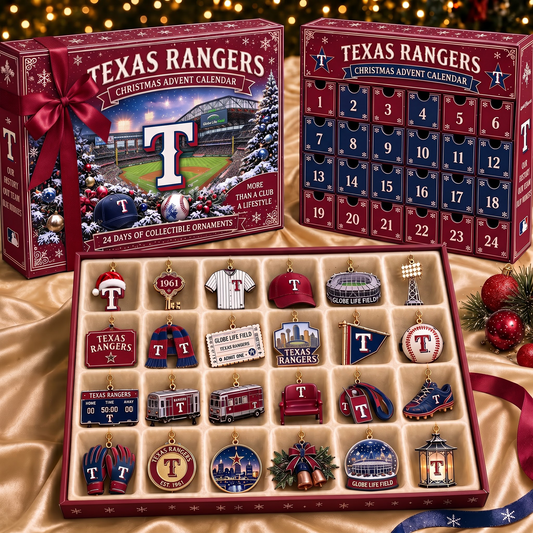 TEX X MLB Team Christmas Advent Calendar Box - 24 Days Countdown Tree Ornaments Gift Set