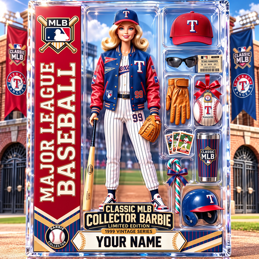 TEX X Personalized Classic MLB Collector Barbie Acrylic Block Plaque