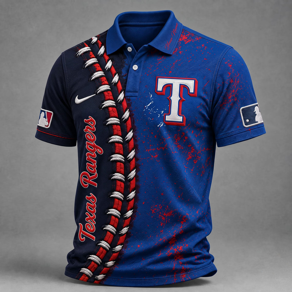 TEX X Premium MLB Baseball Stitch Polo Shirt