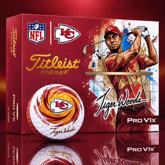 TITLEIST  x Signature NFL KC BESPOKE 94th Anniversary Edition V3 Golf Balls – Tiger Woods Signature Edition