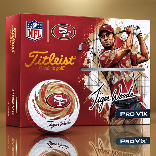 TITLEIST  x Signature NFL SF BESPOKE 94th Anniversary Edition V3 Golf Balls – Tiger Woods Signature Edition