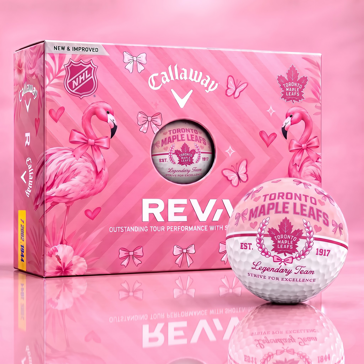 TML x Custom NHL Pink Coquette Ladies Golf Balls