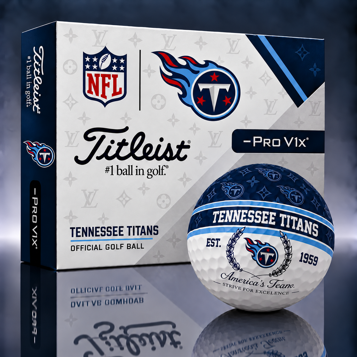 TT x NFL Custom LV x Titleist Pro V1 Golf Balls Set