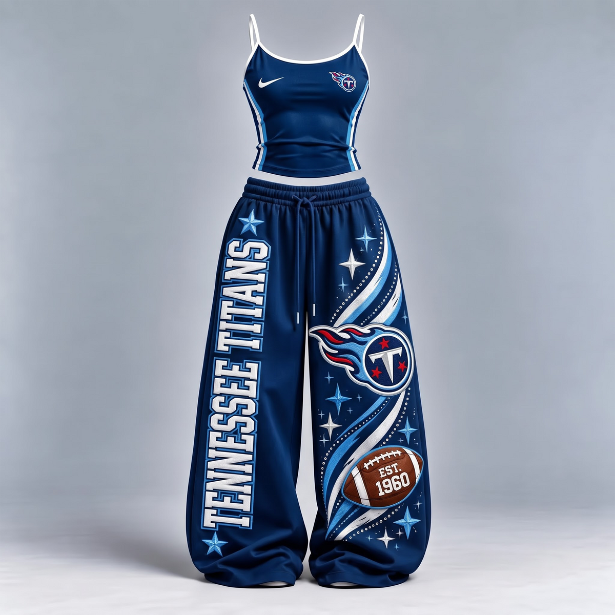TT x Premium NFL Sports-Inspired Cami & Wide-Leg Pants Set