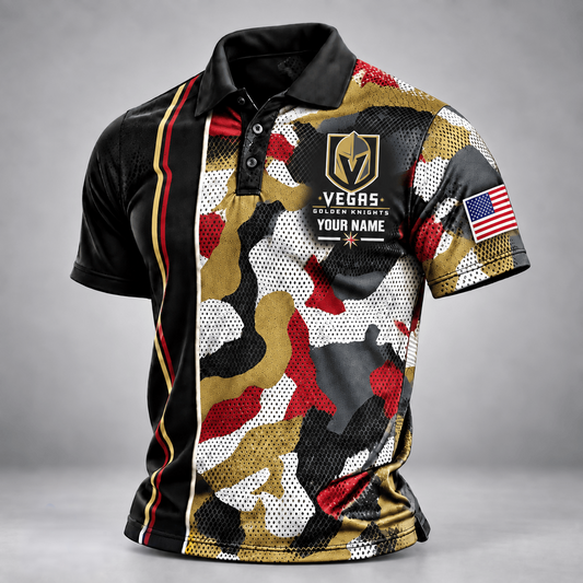 VGK x NHL x USVeteran Premium Personalized Polo Shirt