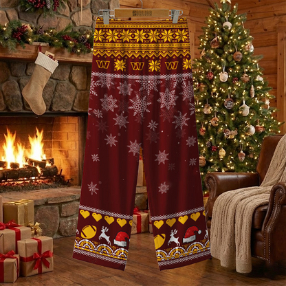 WAS X NFL Unique 3 Gnomes Art Design For The 2025 Holiday Season Satin Pajamas Set