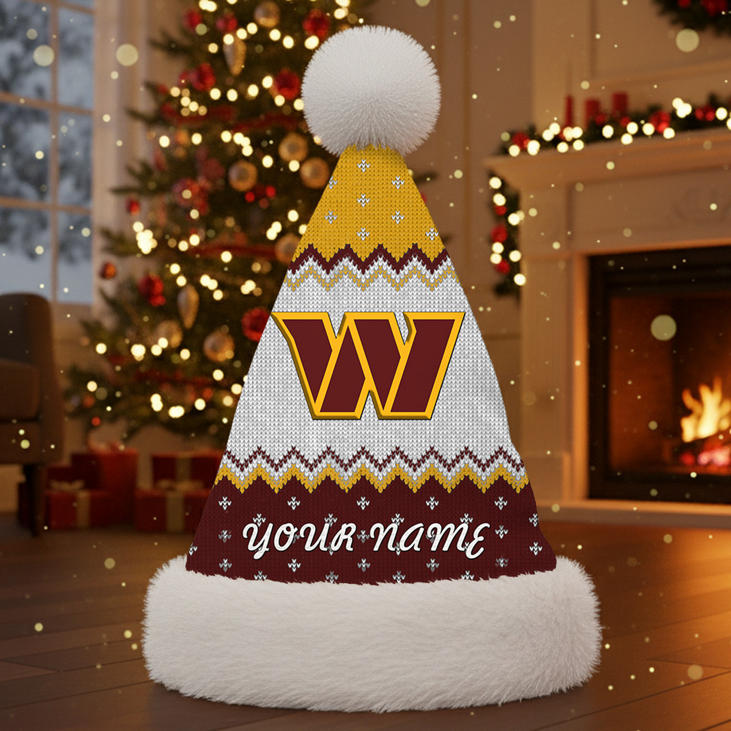 WAS x NFL Personalized Santa Hat Christmas DATND TANTD